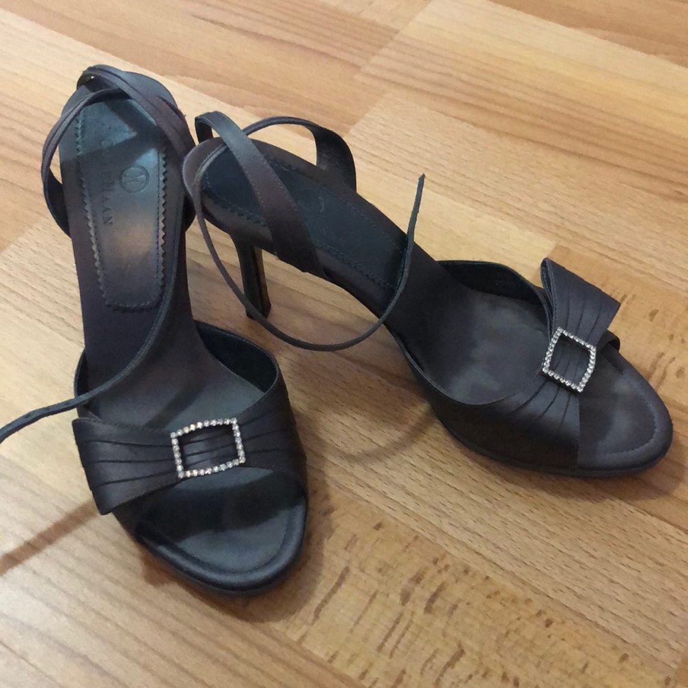 Cole Haan gray open toe 3.5 inch platform sandal